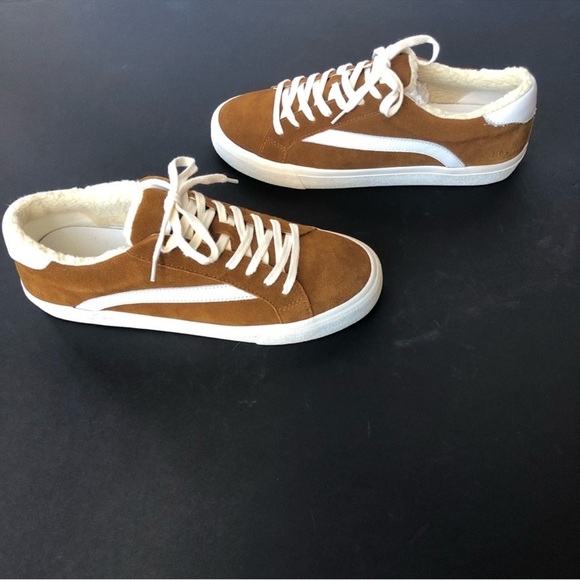 MADEWELL Sidewalk Leather Suede & Sherpa Fleece Sneakers W 11 M 9.5 - Picture 5 of 13
